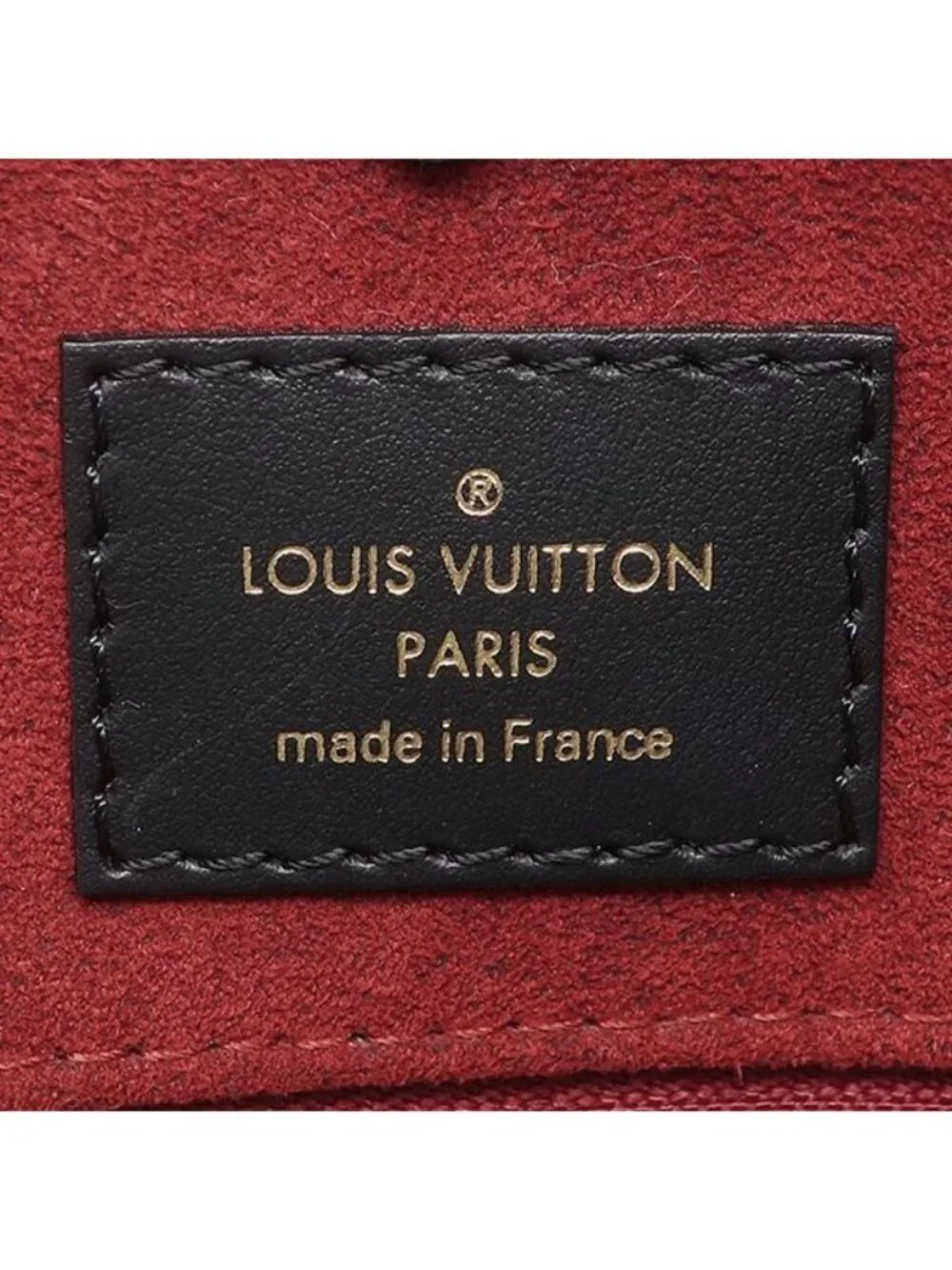 Louis Vuitton Tote Bag On The Go MM Monogram Empreinte Black Beige Gold Bicolor